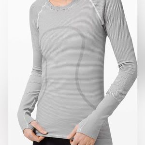 Lululemon Swiftly Tech Long Sleeve Scoop Hyper Stripe size 4